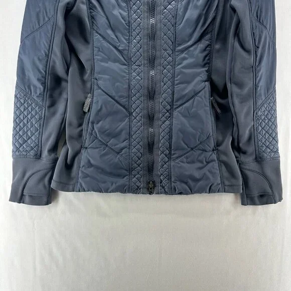 Athleta Jacket Womens Sz 2XS Rock Ridge PrimaLoft Hoodie Quilted Insulated Gray - Picture 5 of 13